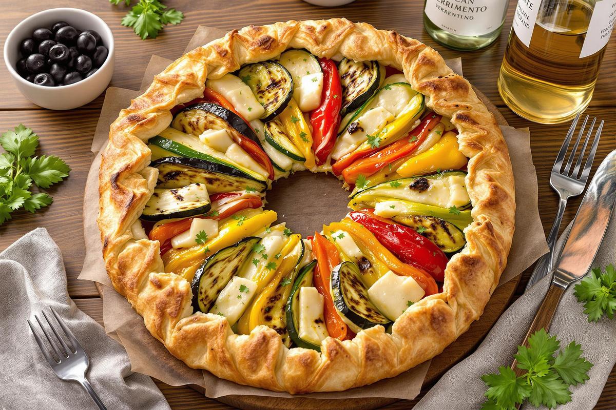 Tarte couronne aux légumes et bouchées de fromage italiens.jpg