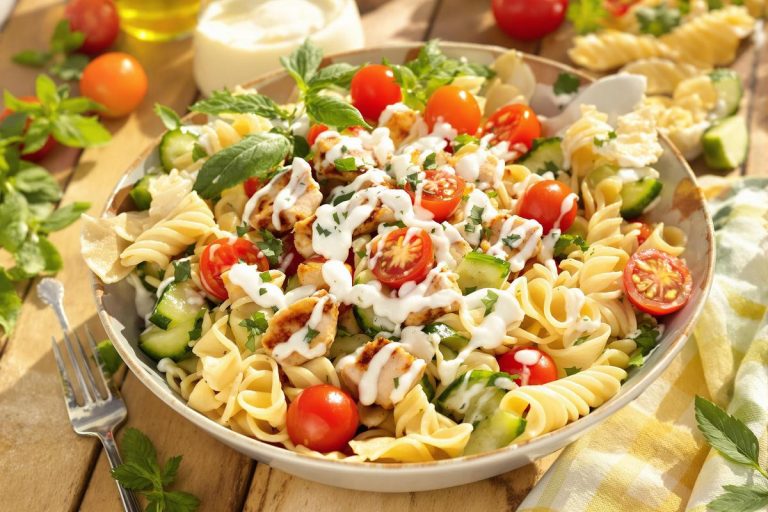 Utilisez cet ingrédient crémeux et bien plus léger que la mayonnaise pour assaisonner vos salades de pâtes cet été.jpg